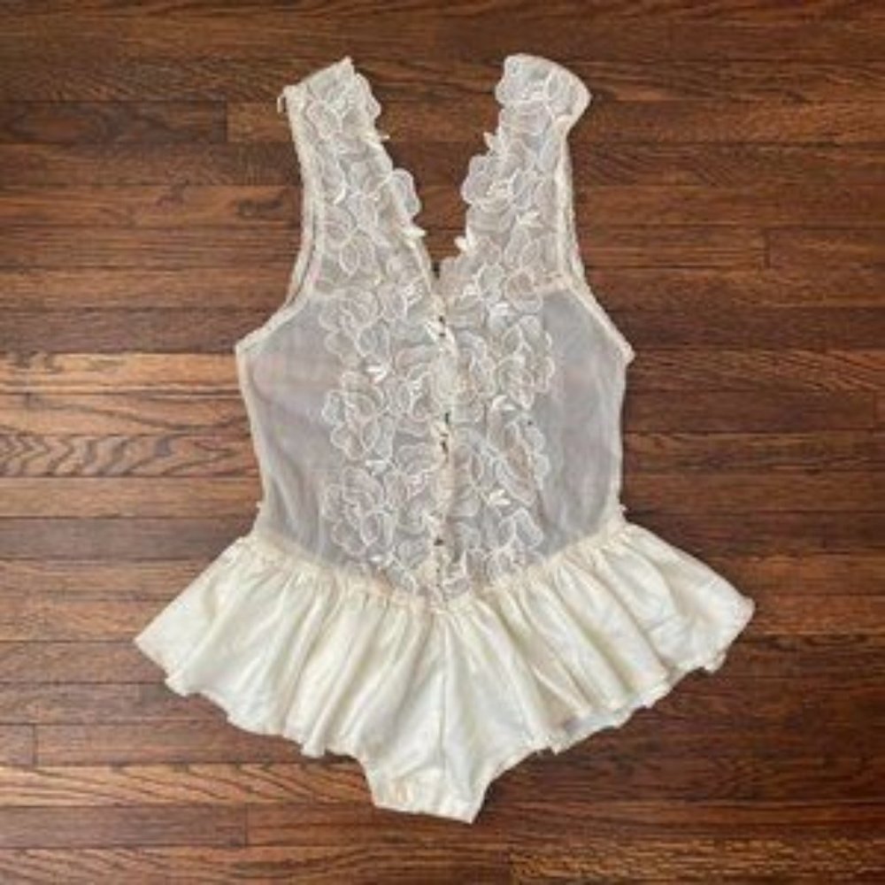 vintage floral lace teddie